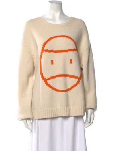Pre-owned Tory Sport Merino Wool Graphic Print Sweater In Neutrals