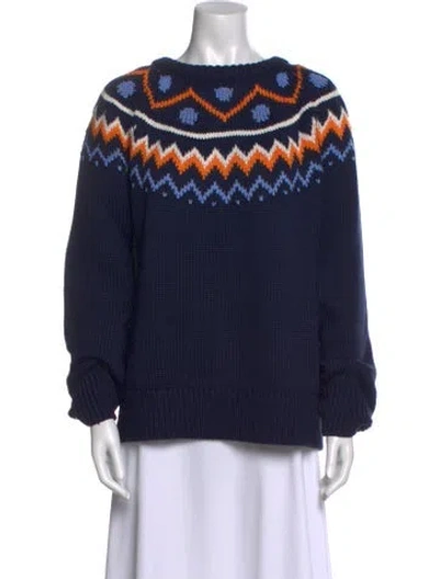 Pre-owned Tory Sport Merino Wool Printed Sweater In Multi