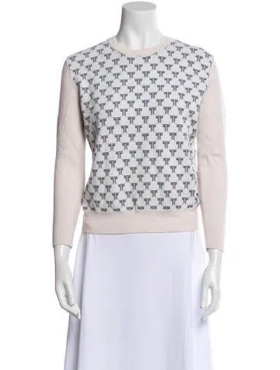 Pre-owned Tory Sport Merino Wool Printed Sweater In Neutral
