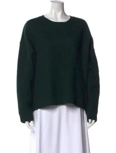 Pre-owned Tory Sport Merino Wool Scoop Neck Sweater In Green