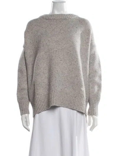 Pre-owned Tory Sport Merino Wool Tweed Pattern Sweater In Grey