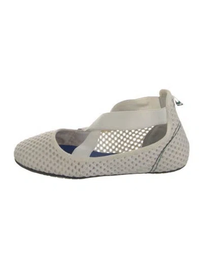 Pre-owned Tory Sport Mesh Ballet Flats In White