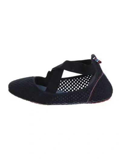 Pre-owned Tory Sport Mesh Mary Jane Flats In Blue