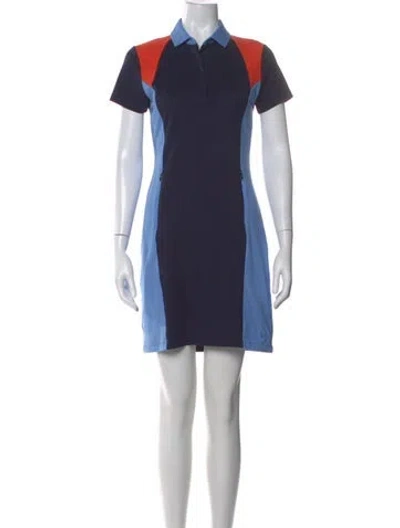 Pre-owned Tory Sport Mini Dress In Blue