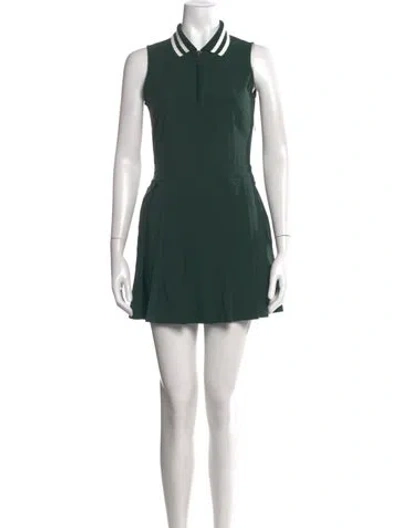 Pre-owned Tory Sport Mini Dress In Green