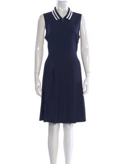 Pre-owned Tory Sport Mock Neck Knee-length Dress In Blue