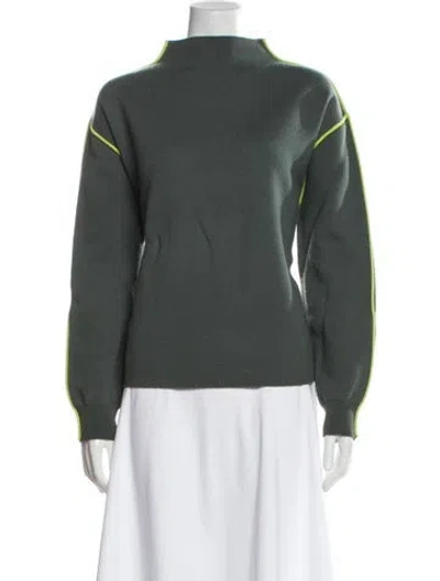 Pre-owned Tory Sport Mock Neck Sweater In Green