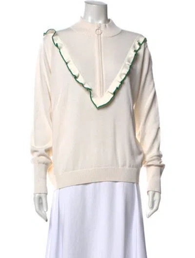 Pre-owned Tory Sport Mock Neck Sweater In Neutral