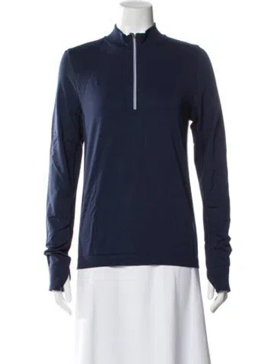 Pre-owned Tory Sport Nylon Bomber Jacket In Blue