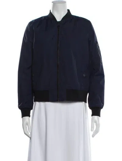 Pre-owned Tory Sport Nylon Bomber Jacket In Blue