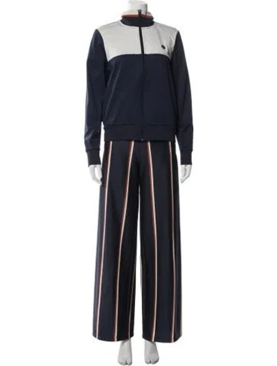 Pre-owned Tory Sport Nylon Striped Pantsuit In Blue