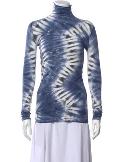 Pre-owned Tory Sport Nylon Tie-dye Print Top In Blue
