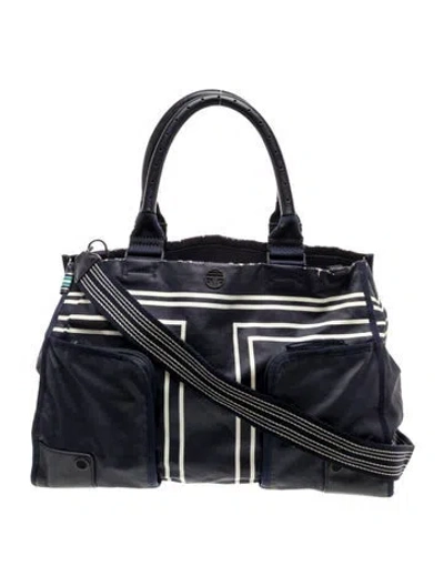 Pre-owned Tory Sport Nylon Top Handle Bag In Blue
