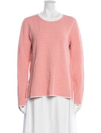 Pre-owned Tory Sport Patterned Crew Neck Sweater In Orange