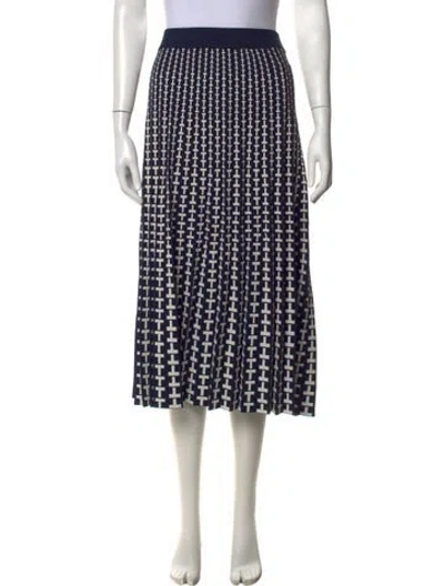 Pre-owned Tory Sport Patterned Midi Length Skirt In Blue