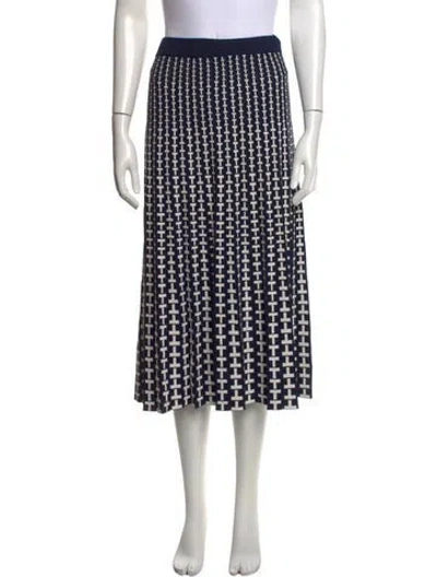 Pre-owned Tory Sport Patterned Midi Length Skirt In Blue