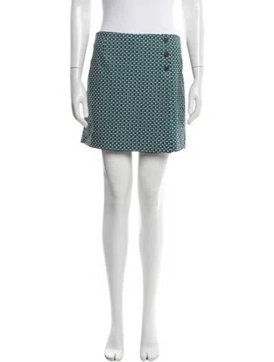 Pre-owned Tory Sport Patterned Mini Skirt In Green