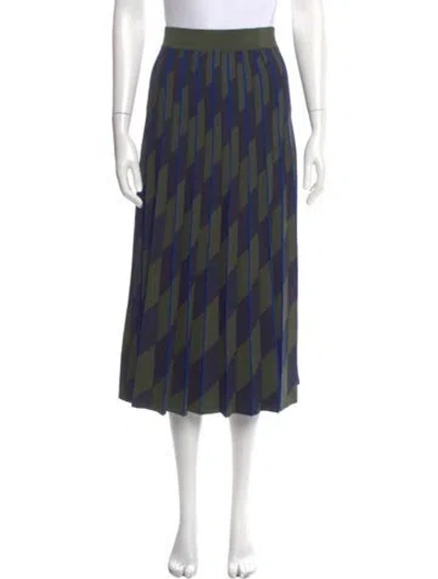 Pre-owned Tory Sport Plaid Print Midi Length Skirt In Multi