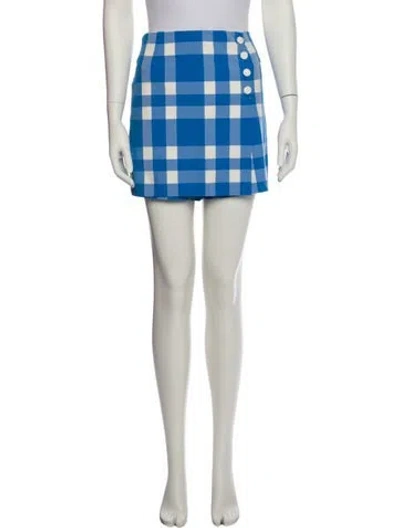 Pre-owned Tory Sport Plaid Print Mini Shorts In Blue