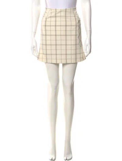 Pre-owned Tory Sport Plaid Print Mini Shorts In Neutral