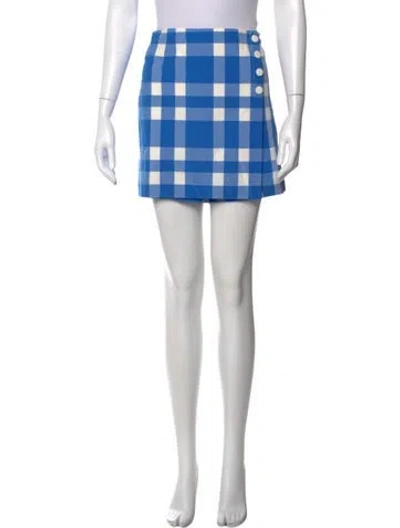 Pre-owned Tory Sport Plaid Print Mini Skirt In Blue