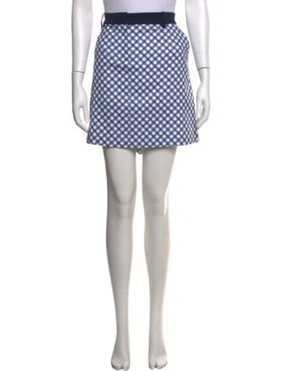 Pre-owned Tory Sport Plaid Print Mini Skirt In Blue