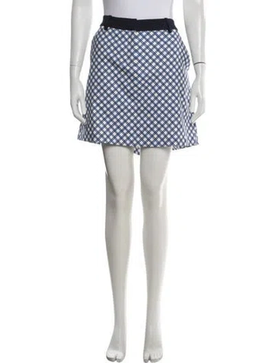 Pre-owned Tory Sport Plaid Print Mini Skirt In Blue
