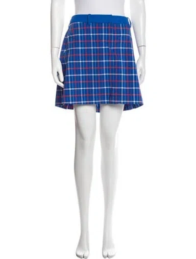 Pre-owned Tory Sport Plaid Print Mini Skirt In Multi
