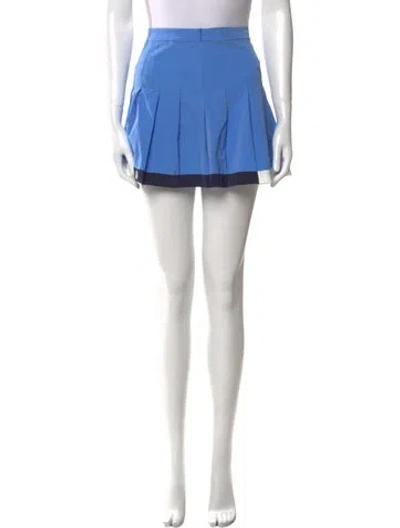 Pre-owned Tory Sport Pleated Accents Mini Skirt In Blue