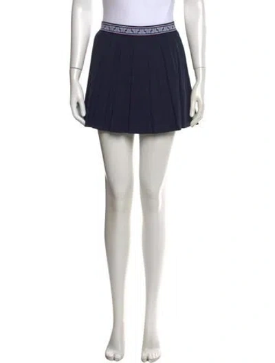Pre-owned Tory Sport Pleated Accents Mini Skirt In Blue