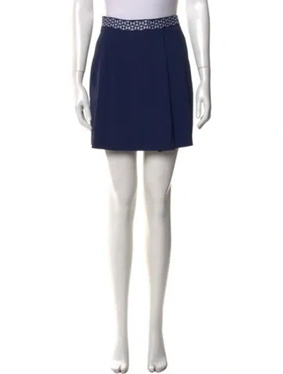 Pre-owned Tory Sport Pleated Accents Mini Skirt In Blue