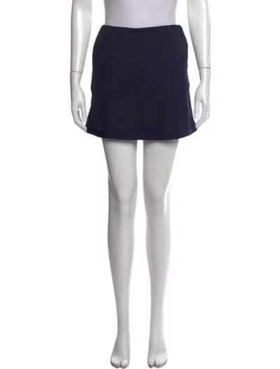 Pre-owned Tory Sport Pleated Accents Mini Skirt In Blue