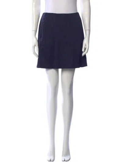 Pre-owned Tory Sport Pleated Accents Mini Skirt In Blue