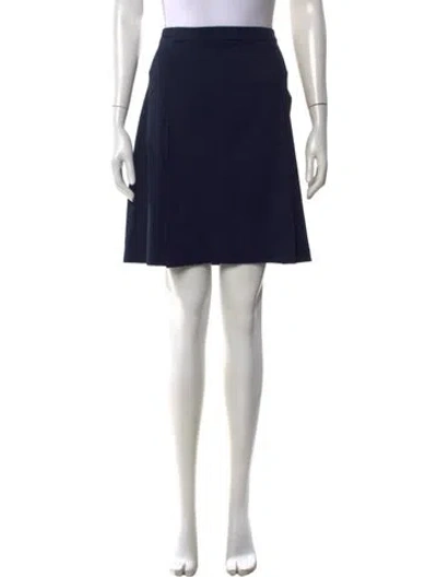 Pre-owned Tory Sport Pleated Accents Mini Skirt In Blue