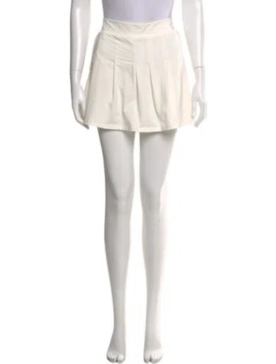 Pre-owned Tory Sport Pleated Accents Mini Skirt In Neutral