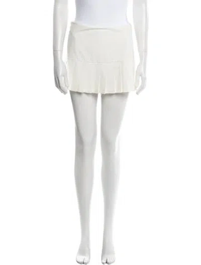 Pre-owned Tory Sport Pleated Accents Mini Skirt In Neutral