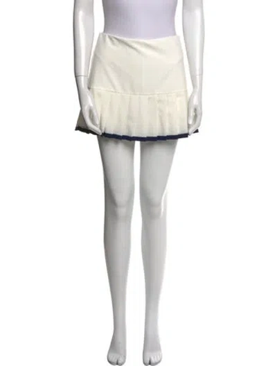 Pre-owned Tory Sport Pleated Accents Mini Skirt In Neutral