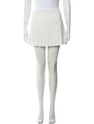 Pre-owned Tory Sport Pleated Accents Mini Skirt W/ Tags In White