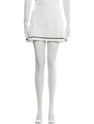 Pre-owned Tory Sport Pleated Accents Mini Skirt W/ Tags In White