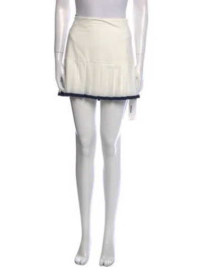 Pre-owned Tory Sport Pleated Accents Mini Skirt In White