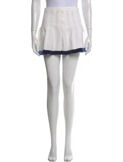 Pre-owned Tory Sport Pleated Accents Mini Skirt In White
