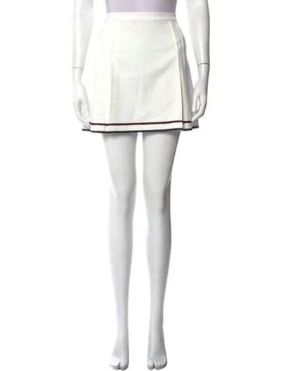 Pre-owned Tory Sport Pleated Accents Skirt In White