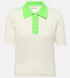 Tory Sport Tory Burch Cotton Pointelle Polo Sweater In White