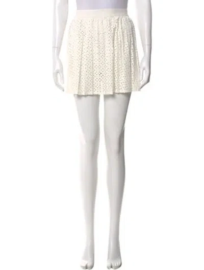 Pre-owned Tory Sport Polka Dot Print Mini Skirt In White