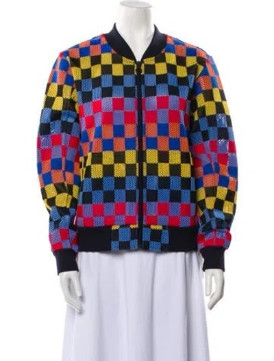 Pre-owned Tory Sport Printed Bomber Jacket In Blue