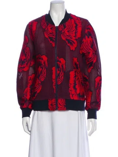 Pre-owned Tory Sport Printed Bomber Jacket In Red