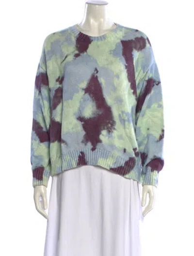 Pre-owned Tory Sport Printed Crew Neck Sweater In Multi