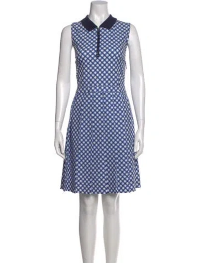 Pre-owned Tory Sport Printed Knee-length Dress In White