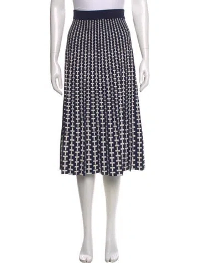 Pre-owned Tory Sport Printed Midi Length Skirt In Blue
