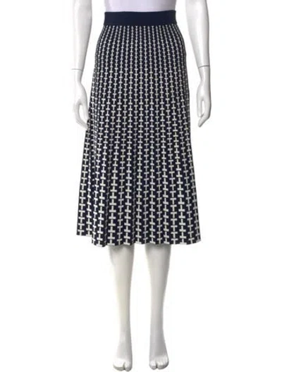 Pre-owned Tory Sport Printed Midi Length Skirt In Blue